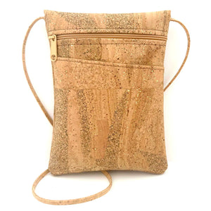 Natalie Therese Mini Cross Body Bag Gold Splash Cork Stones Bones Wood