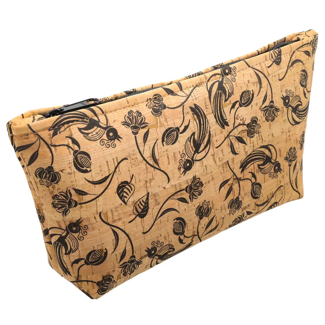 Natalie Therese, Cork Zipper Pouch Large, Whistle Print