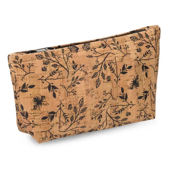 Natalie Therese, Cork Zipper Pouch Medium, Floral Print