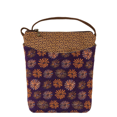 Maruca Designs, Small Crossbody, Busy Bee Starburst Purple