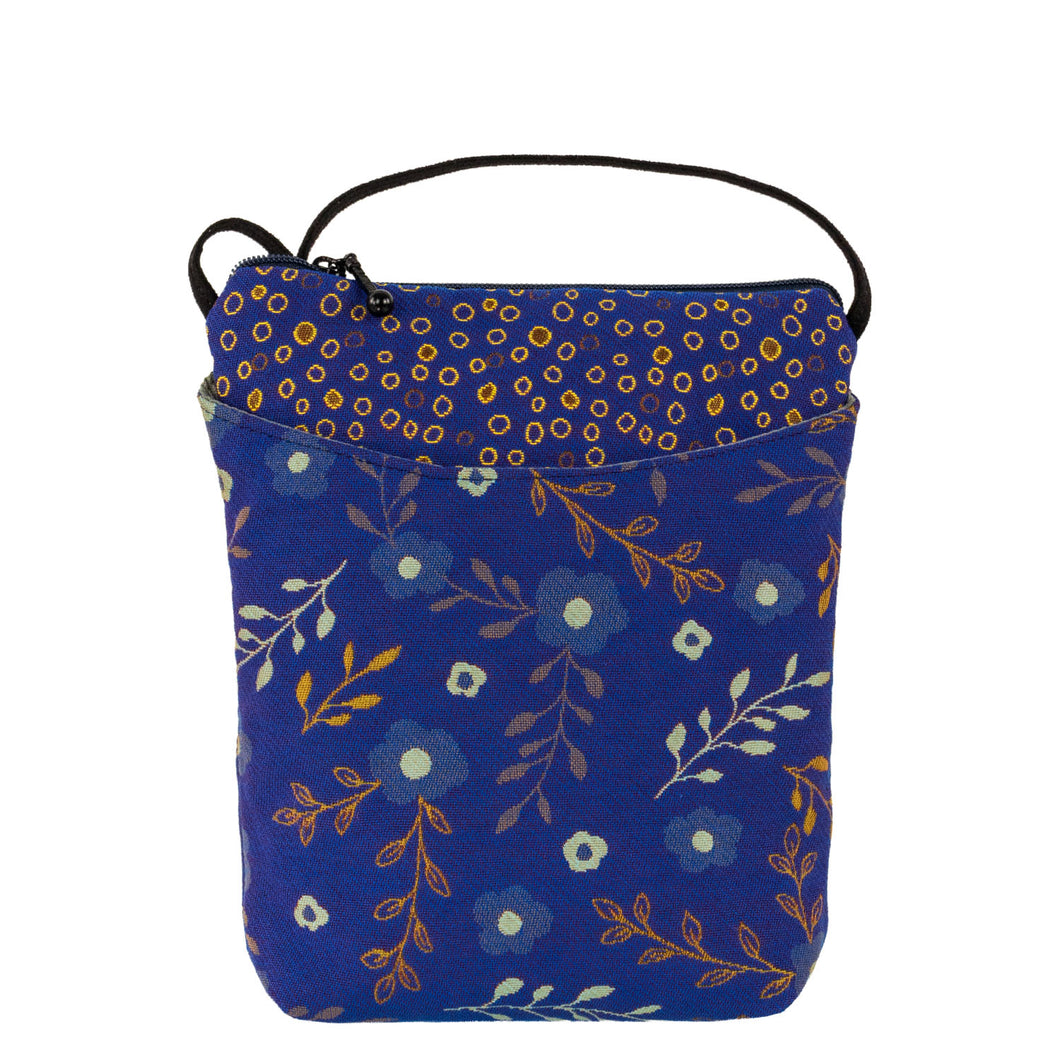 Maruca Designs, Small Crossbody, Busy Bee Flora Cobalt