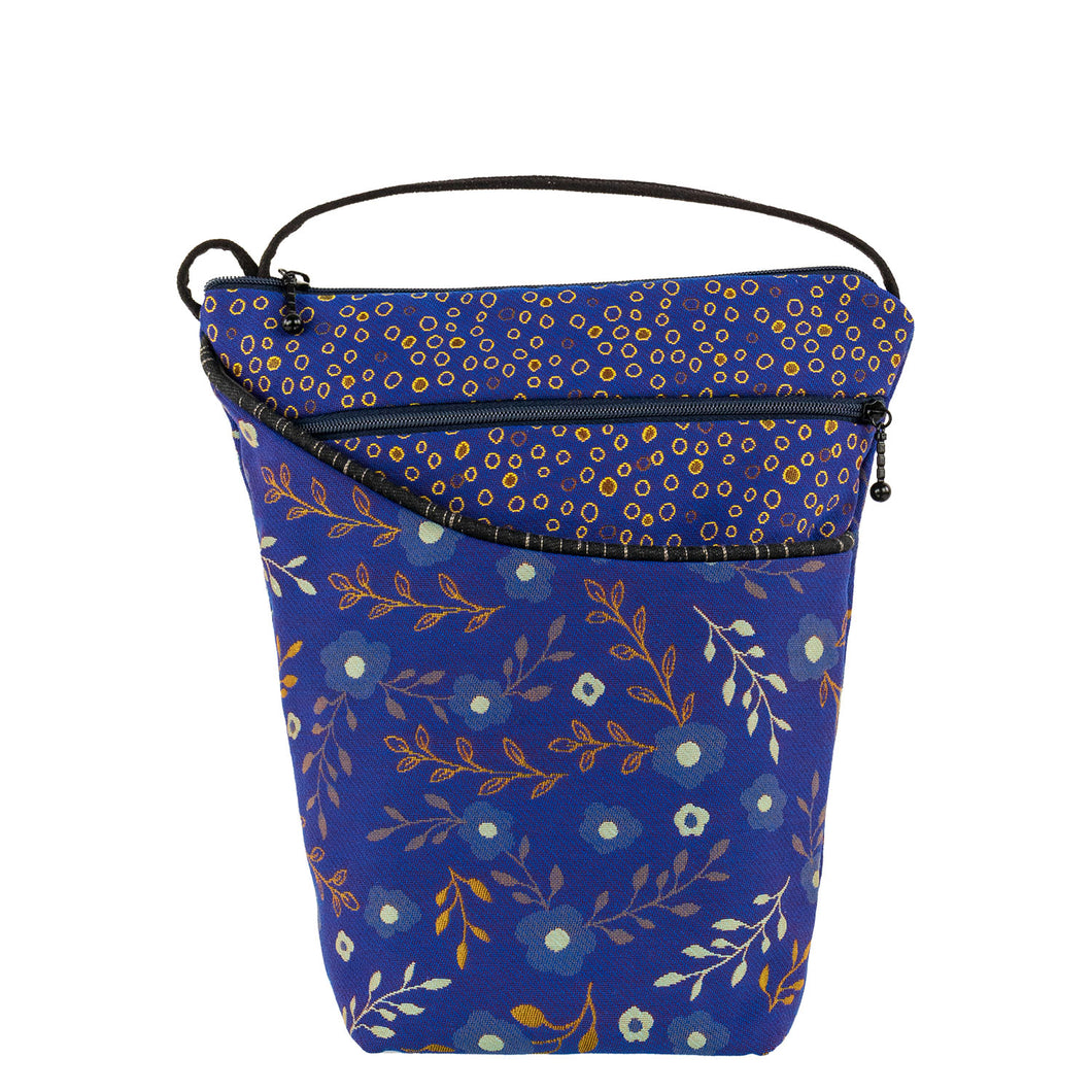 Maruca Designs, Mid-sized Crossbody, City Girl Flora Cobalt