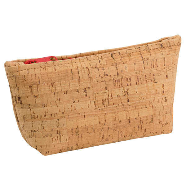 Natalie Therese, Cork Zipper Pouch Medium, Red Zipper