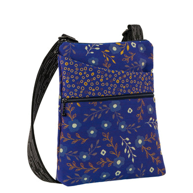 Maruca Designs, Mid-sized Crossbody, Pocket Bag Flora Cobalt