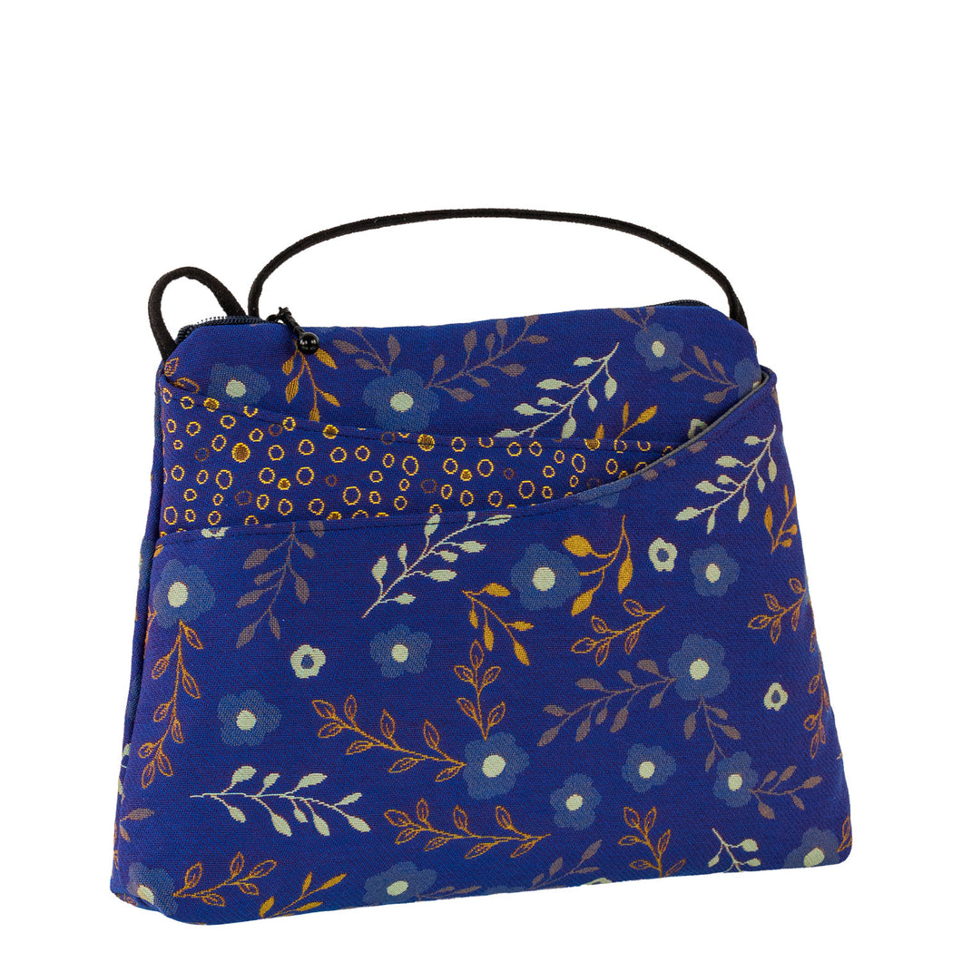 Maruca Designs, Small Crossbody, Sparrow Flora Cobalt
