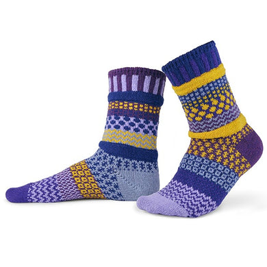 Solmate Crew Socks, Purple Rain
