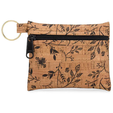 Natalie Therese, Coin Purse- Cork Floral Print Black